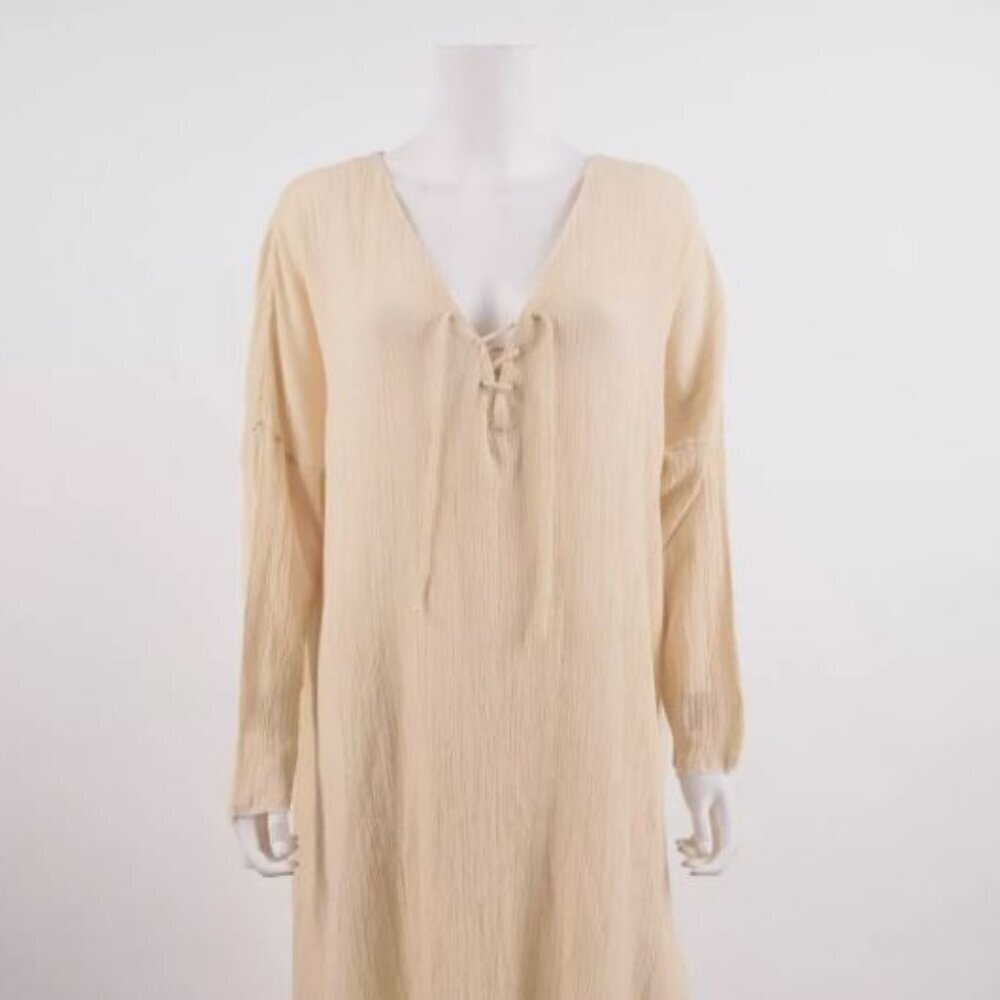 ZARA WOMANS KAFTAN STYLE DRESS CREPE SIZE M-L 0264 035 712